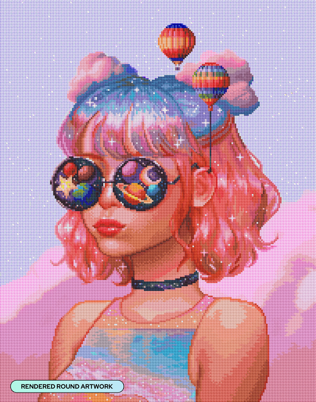 Diamond Painting Wanderlust 22" x 28" (55.6cm x 70.7cm) / Round with 70 Colors including 3 ABs and 1 Iridescent Diamond and 4 Fairy Dust Diamonds / 51,914