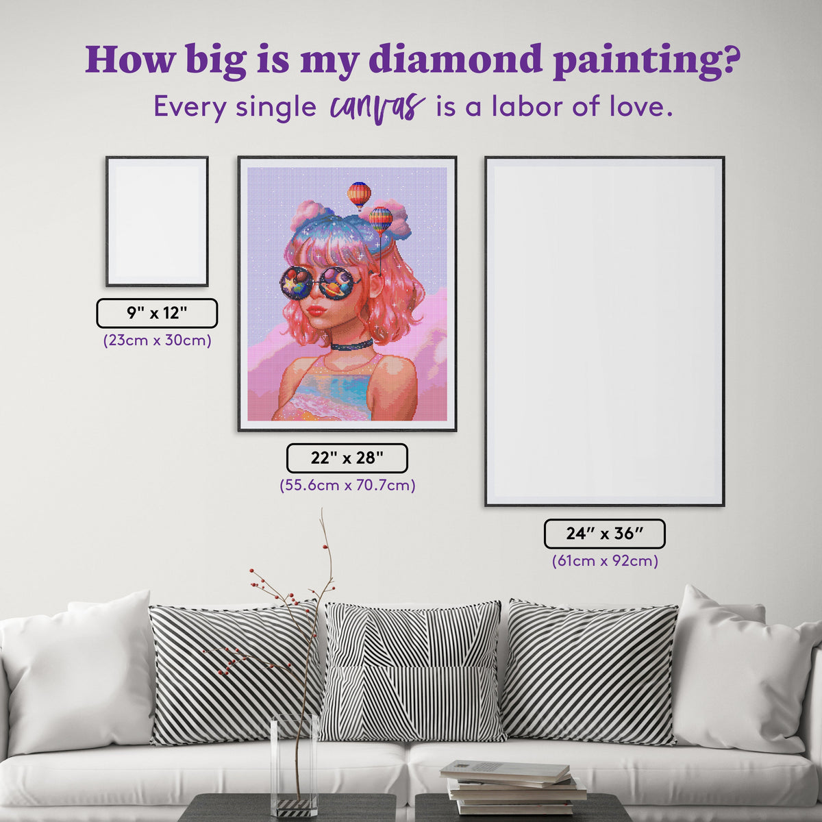 Diamond Painting Wanderlust 22" x 28" (55.6cm x 70.7cm) / Round with 70 Colors including 3 ABs and 1 Iridescent Diamond and 4 Fairy Dust Diamonds / 51,914