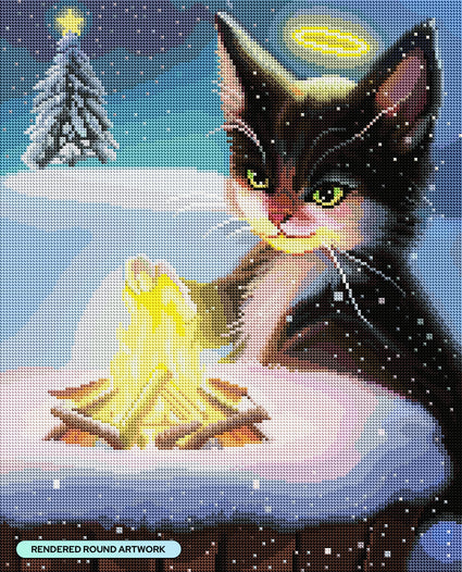 Diamond Painting Warm Paws 17" x 21" (42.7cm x 52.8cm) / Round with 79 Colors including 2 ABs and 1 Iridescent Diamond and 3 Fairy Dust Diamonds / 29,760