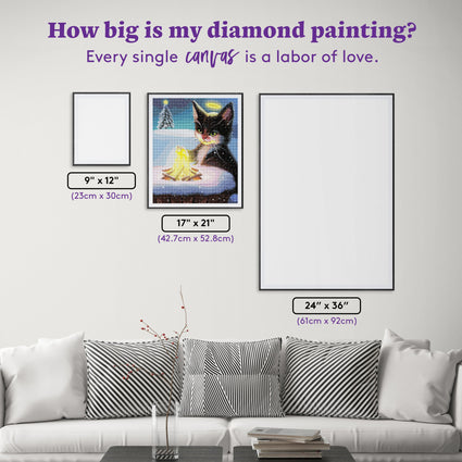 Diamond Painting Warm Paws 17" x 21" (42.7cm x 52.8cm) / Round with 79 Colors including 2 ABs and 1 Iridescent Diamond and 3 Fairy Dust Diamonds / 29,760