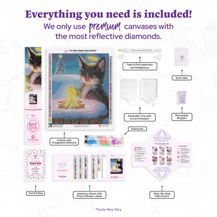 Diamond Painting Warm Paws 17" x 21" (42.7cm x 52.8cm) / Round with 79 Colors including 2 ABs and 1 Iridescent Diamond and 3 Fairy Dust Diamonds / 29,760