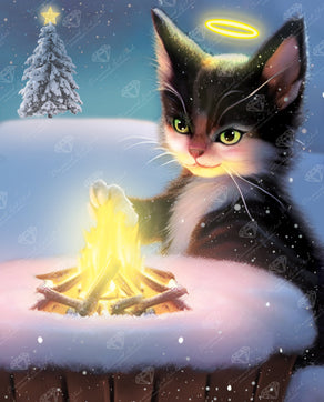 Diamond Painting Warm Paws 17" x 21" (42.7cm x 52.8cm) / Round with 79 Colors including 2 ABs and 1 Iridescent Diamond and 3 Fairy Dust Diamonds / 29,760