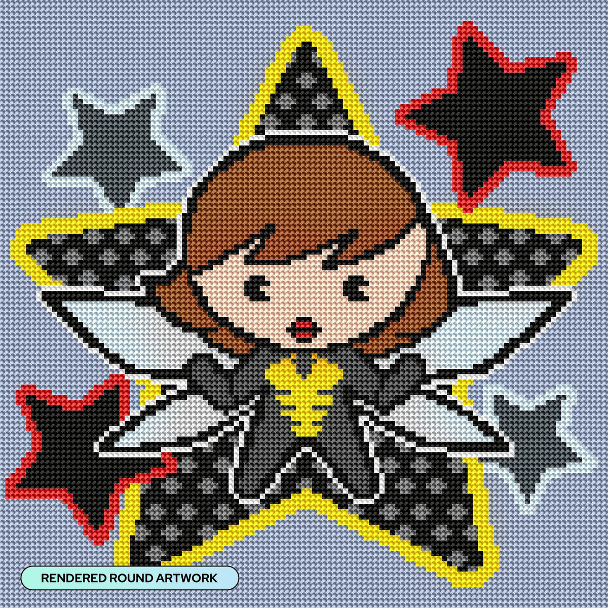 Diamond Painting Wasp™-AMZ 13" x 13" (32.8cm x 32.8cm) / Round with 10 Colors including 2 ABs and 1 Fairy Dust Diamonds / 13,689