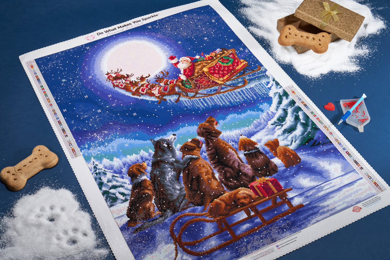 Diamond Painting Watching Santa Go 22" x 33" (56cm x 84cm) / Square with 61 Colors including 4 ABs / 75,264