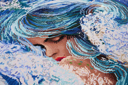 Diamond Painting Wave Mermaid 22" x 28" (55.8cm x 70.7cm) / Square With 59 Colors Including 1 ABs and 2 Fairy Dust Diamonds / 63,616