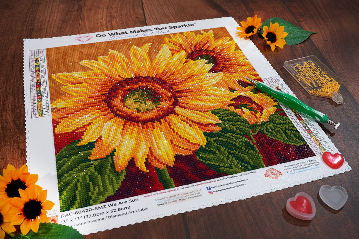 Diamond Painting We Are Sun - AMZ 13" x 13" (32.8cm x 32.8cm) / Round with 23 Colors including 2 ABs / 13,689