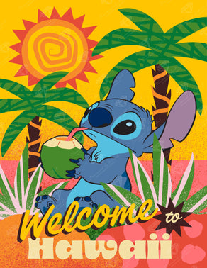 Diamond Painting Welcome to Hawaii 17" x 22" (42.9cm x 55.6cm) / Round with 19 Colors including 1 AB and 3 Fairy Dust Diamonds / 31,512