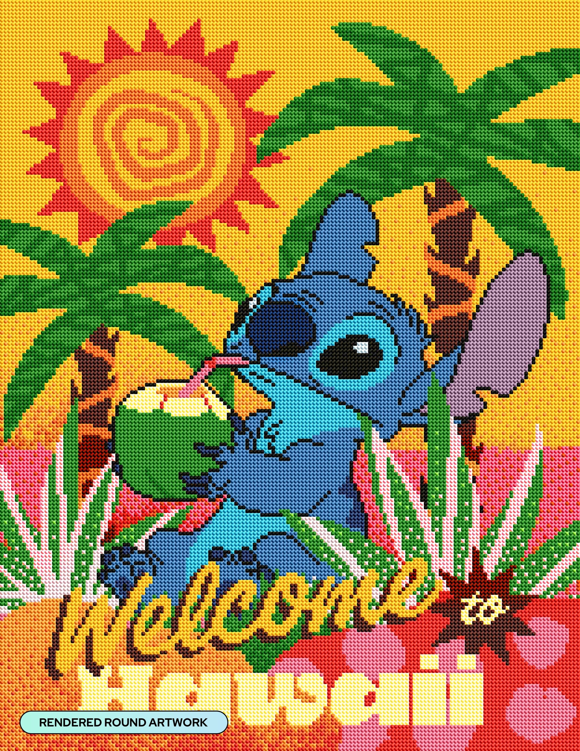 Diamond Painting Welcome to Hawaii 17" x 22" (42.9cm x 55.6cm) / Round with 19 Colors including 1 AB and 3 Fairy Dust Diamonds / 31,512