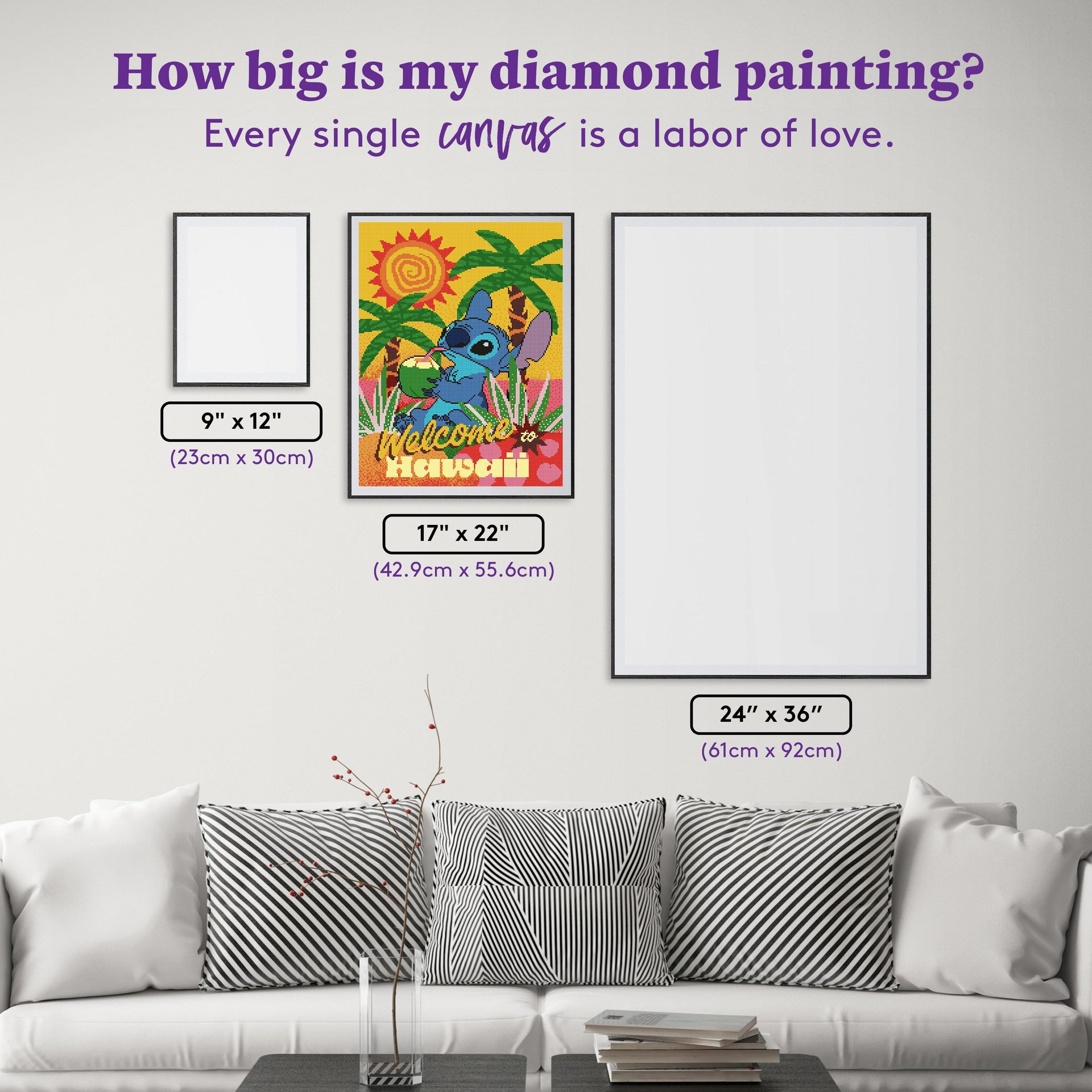 Diamond Painting Welcome to Hawaii 17" x 22" (42.9cm x 55.6cm) / Round with 19 Colors including 1 AB and 3 Fairy Dust Diamonds / 31,512