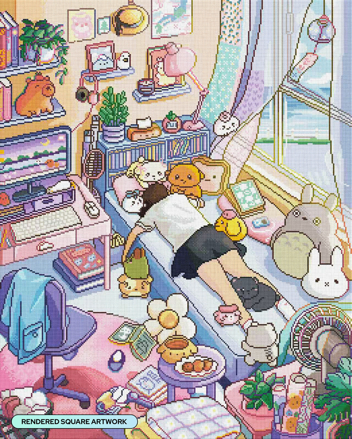 Diamond Painting Welcome to My Room! 25.6" x 31.9" (65cm x 80.9cm) / Square with 101 Colors including 2 ABs and 6 Fairy Dust Diamonds / 84,825