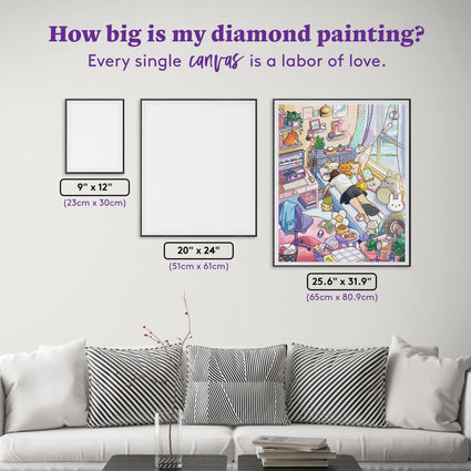 Diamond Painting Welcome to My Room! 25.6" x 31.9" (65cm x 80.9cm) / Square with 101 Colors including 2 ABs and 6 Fairy Dust Diamonds / 84,825