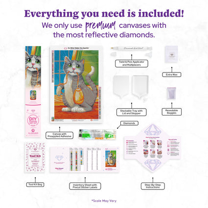 Diamond Painting What Mouse? 17" x 26" (42.7cm x 66cm) / Round with 46 Colors including 2 ABs and 2 Fairy Dust Diamonds / 37,200