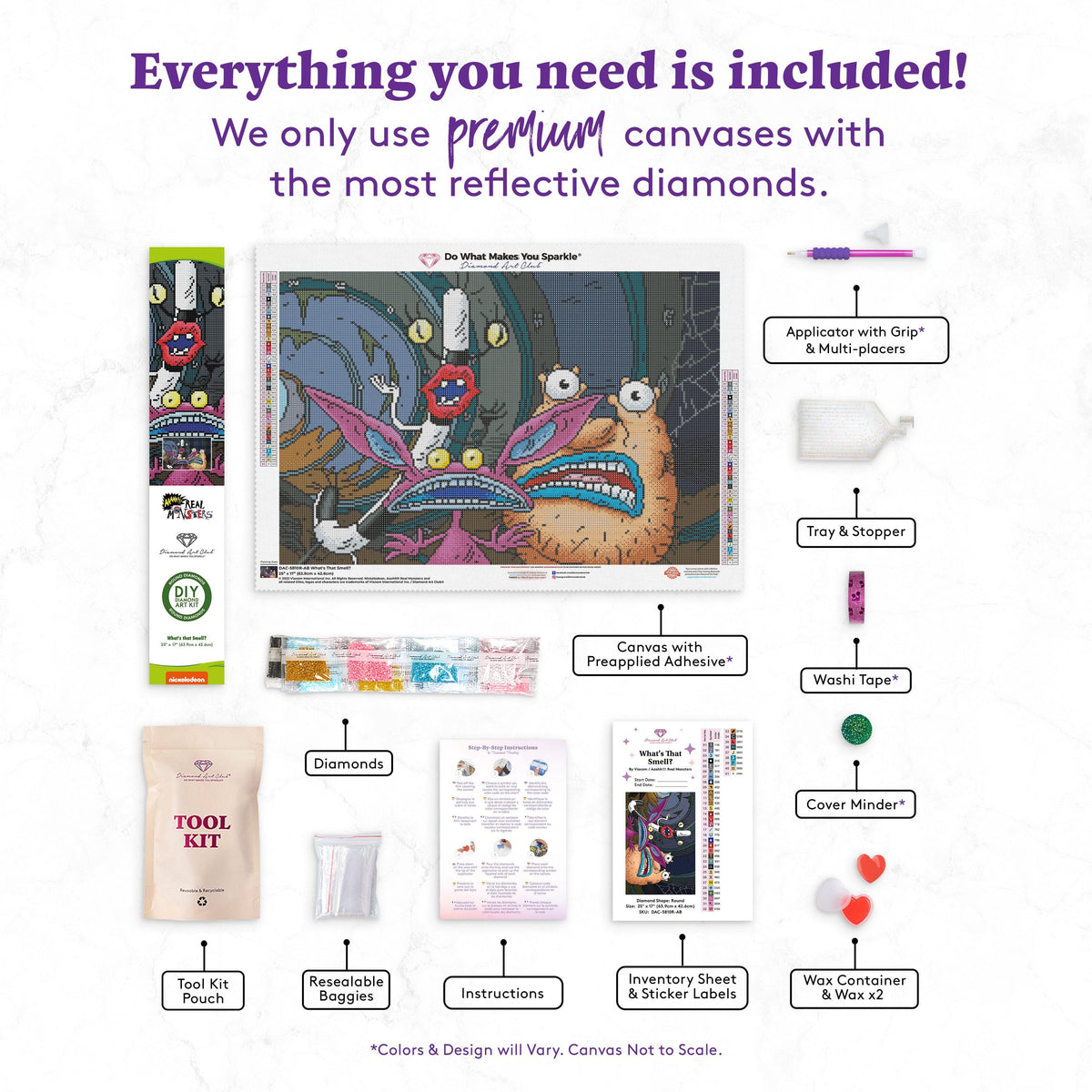 Diamond Painting What's That Smell? 25" x 17" (63.9cm x 42.6cm) / Round With 41 Colors Including 1 ABs and 1 Fairy Dust Diamonds / 34,656