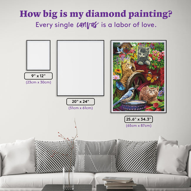 Diamond Painting Wheelbarrow of Fun 25.6" x 34.3" (65cm x 87cm) / Square with 65 Colors including 2 ABs and 2 Fairy Dust Diamonds / 91,089