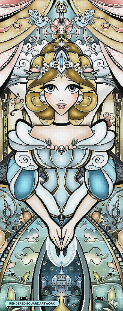 Diamond Painting When the Clock Strikes Twelve 25.6" x 64.6" (65cm x 163.8cm) / Square with 62 Colors including 2 ABs and 3 Fairy Dust Diamonds / 171,738