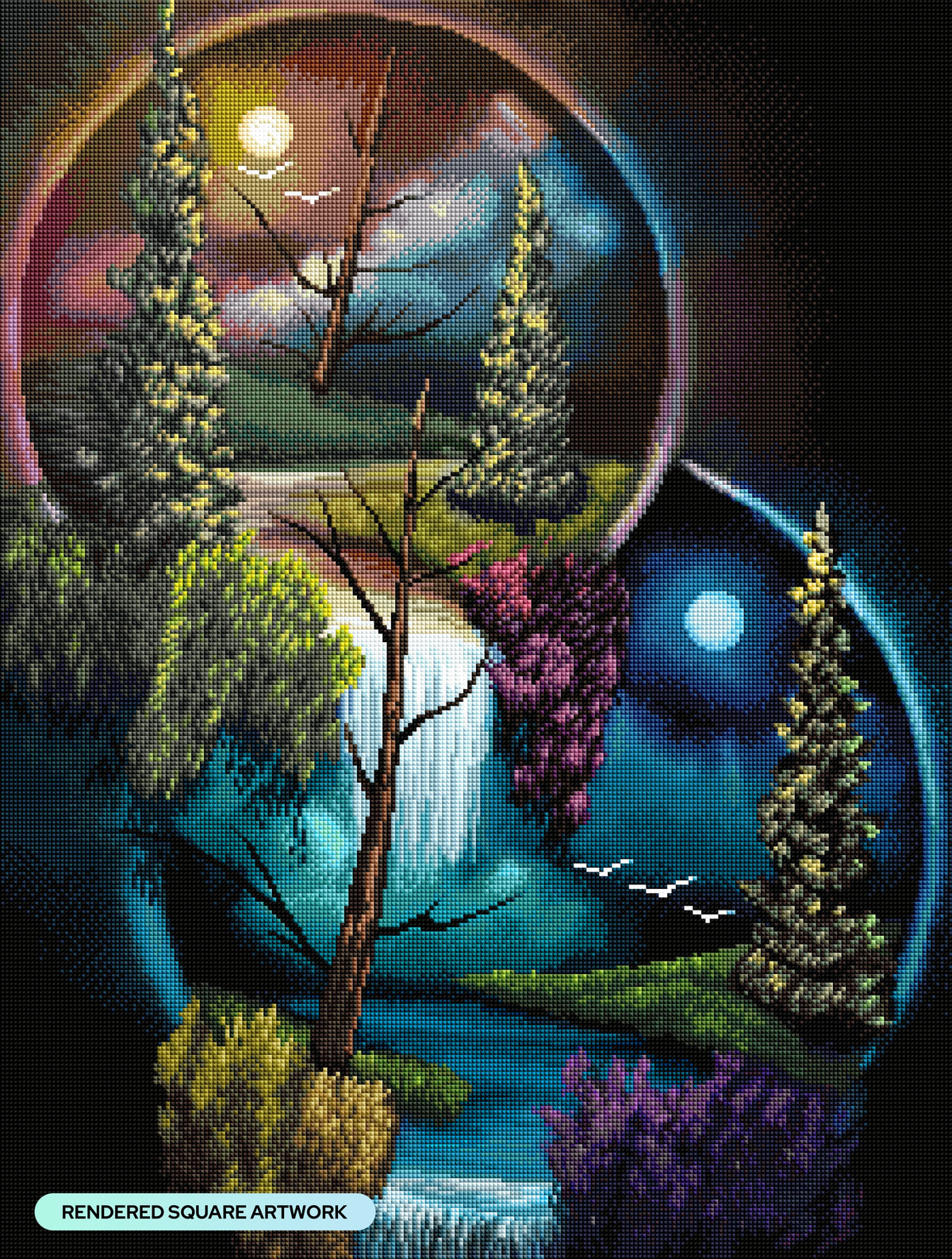 Diamond Painting When Worlds Collide 22" x 29" (55.8cm x 73.7cm) / Square with 76 Colors including 3 ABs and 2 Fairy Dust Diamonds / 66,304