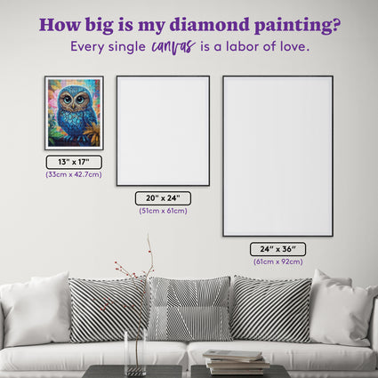 Diamond Painting Whimsical Watcher 13" x 17" (33cm x 42.7cm) / Round with 85 Colors including 2 ABs and 4 Fairy Dust Diamonds / 18,600