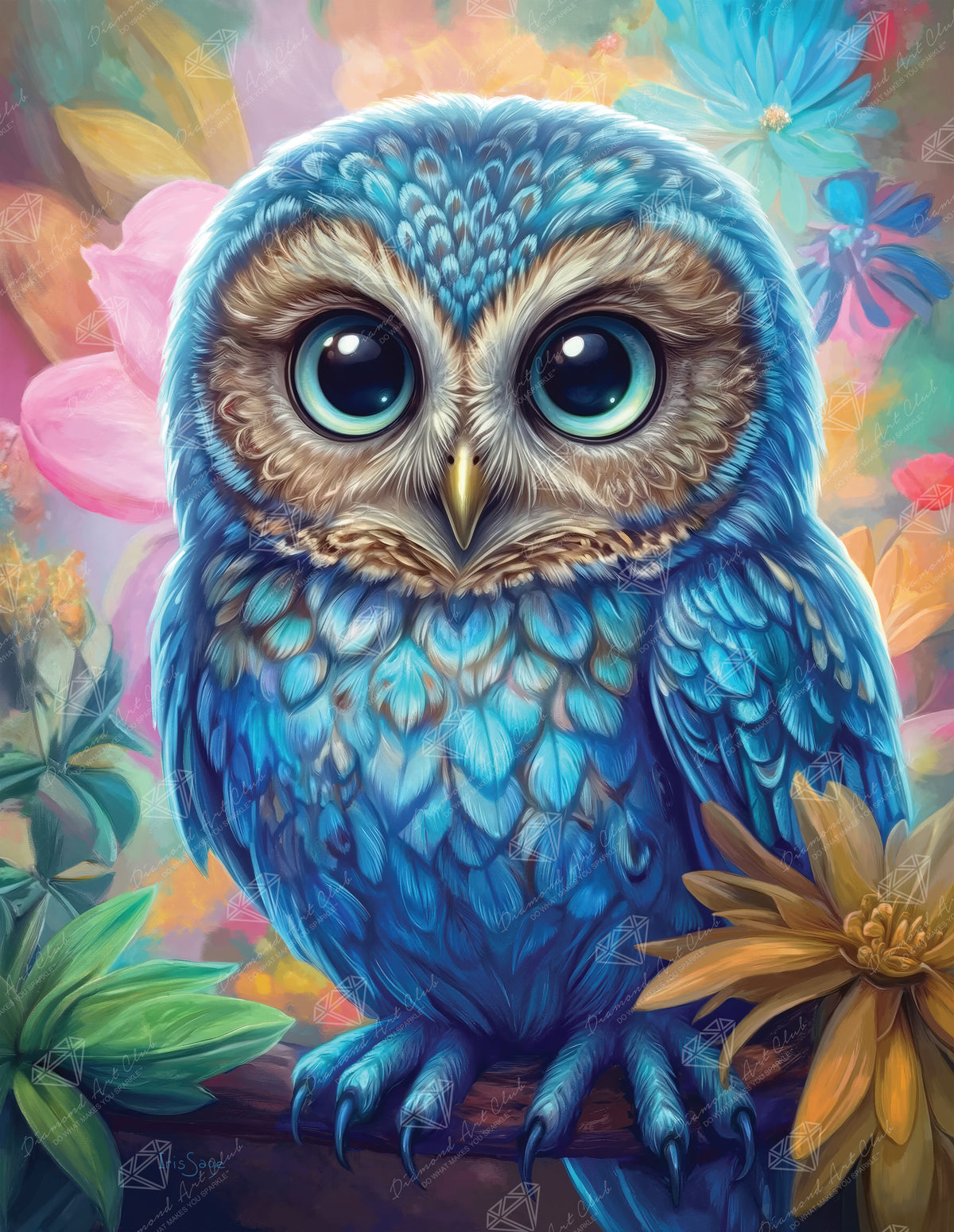 Diamond Painting Whimsical Watcher 13" x 17" (33cm x 42.7cm) / Round with 85 Colors including 2 ABs and 4 Fairy Dust Diamonds / 18,600