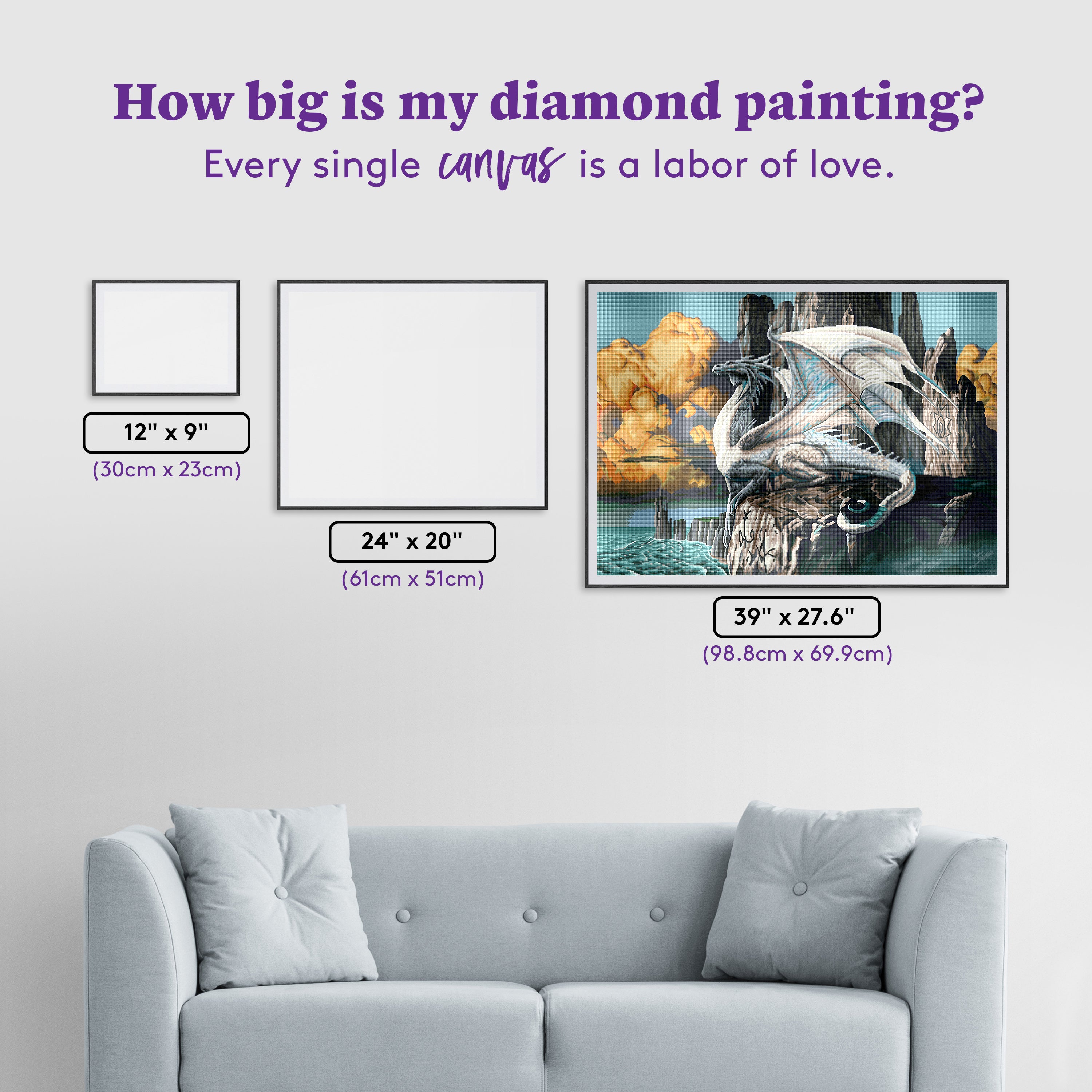 ホワイトドラゴン ダイヤモンドアートキット – Diamond Art Club