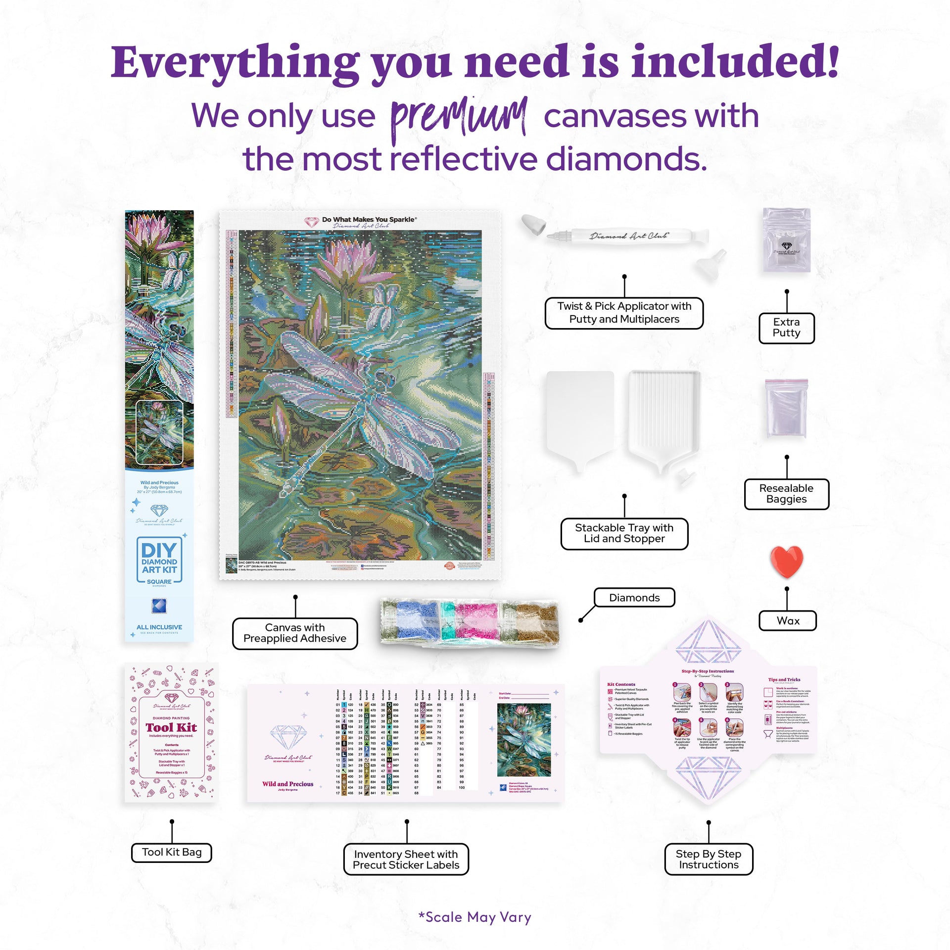 Diamond Painting Wild and Precious 20" x 27" (50.8cm x 68.7cm) / Square With 59 Colors Including 4 ABs / 56,304
