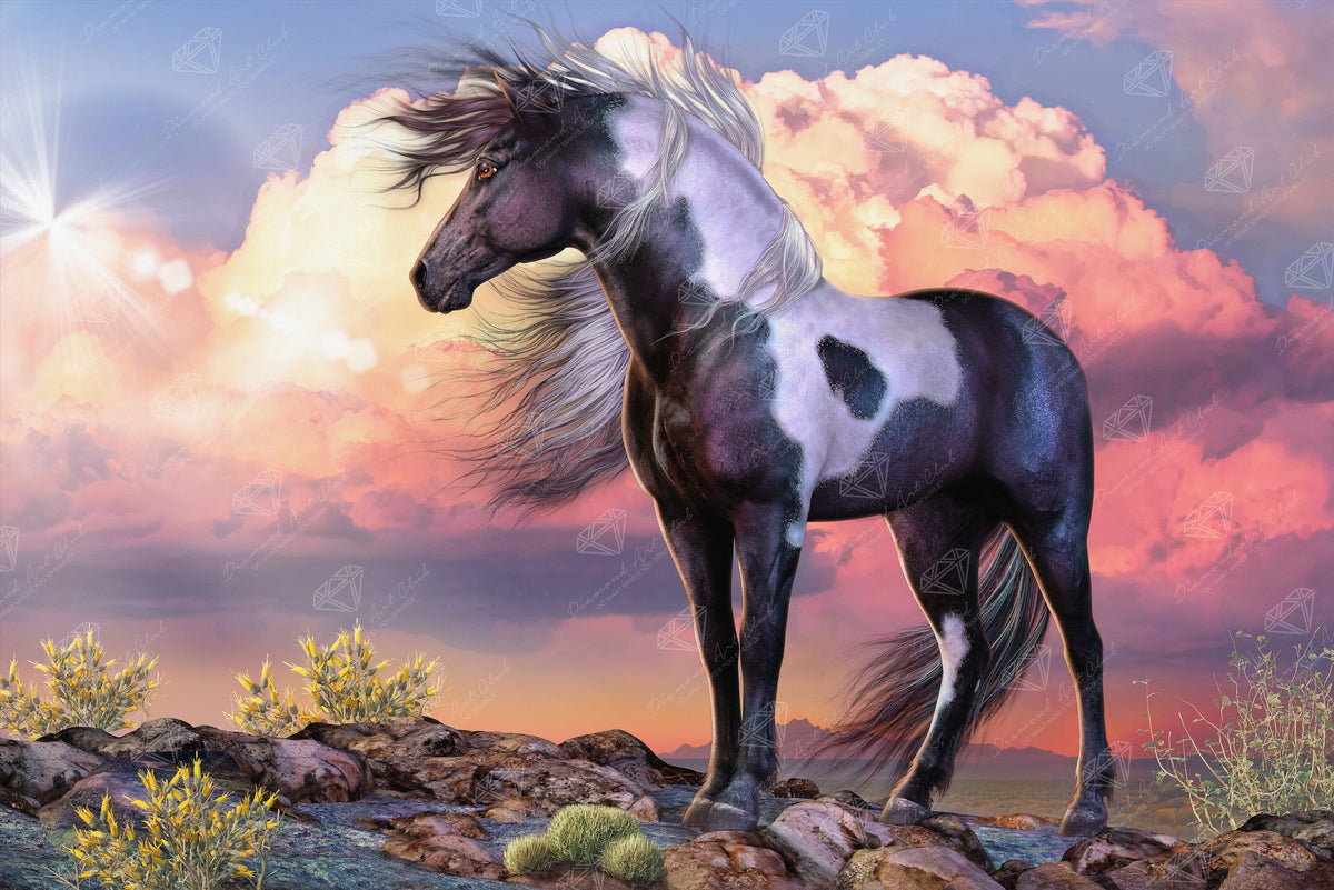 Diamond Painting Wild Spirit II 35.4" x 23.6" (89.9cm x 60cm) / Square with 61 Colors including 3 ABs and 4 Fairy Dust Diamonds / 87,001