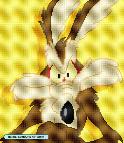 Diamond Painting Wile E. Coyote™ 13" x 15" (32.8cm x 37.8cm) / Round With 10 Colors Including 1 ABs / 15,795