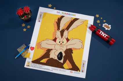 Diamond Painting Wile E. Coyote™ 13" x 15" (32.8cm x 37.8cm) / Round With 10 Colors Including 1 ABs / 15,795