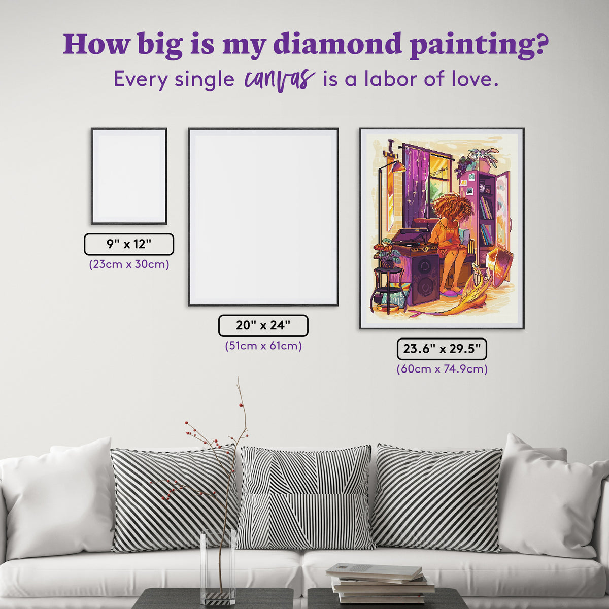 Diamond Painting Winding Down 23.6" x 29.5" (60cm x 74.9cm) / Square with 82 Colors including 2 ABs and 3 Fairy Dust Diamonds / 72,541