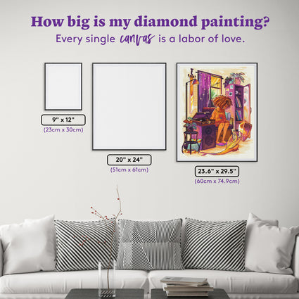 Diamond Painting Winding Down 23.6" x 29.5" (60cm x 74.9cm) / Square with 82 Colors including 2 ABs and 3 Fairy Dust Diamonds / 72,541