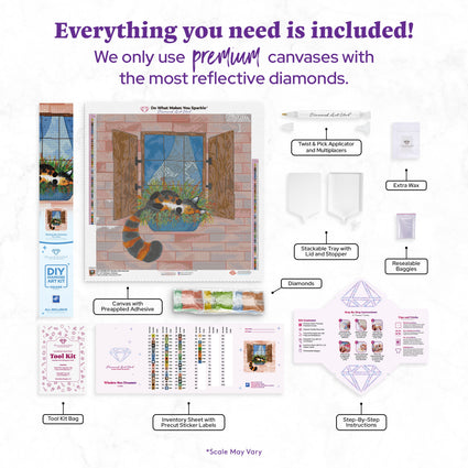 Diamond Painting Window Box Dreamer 22" x 22" (55.8cm x 55.8cm) / Square With 60 Colors Including 2 ABs and 4 Fairy Dust Diamonds / 50,176