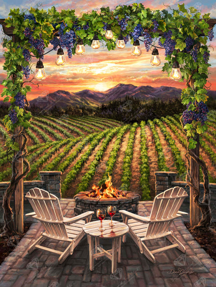 Diamond Painting Wine at Sunset 27.6" x 36.6" (70cm x 93cm) / Square with 73 Colors including 1 AB and 3 Fairy Dust Diamonds / 104,813
