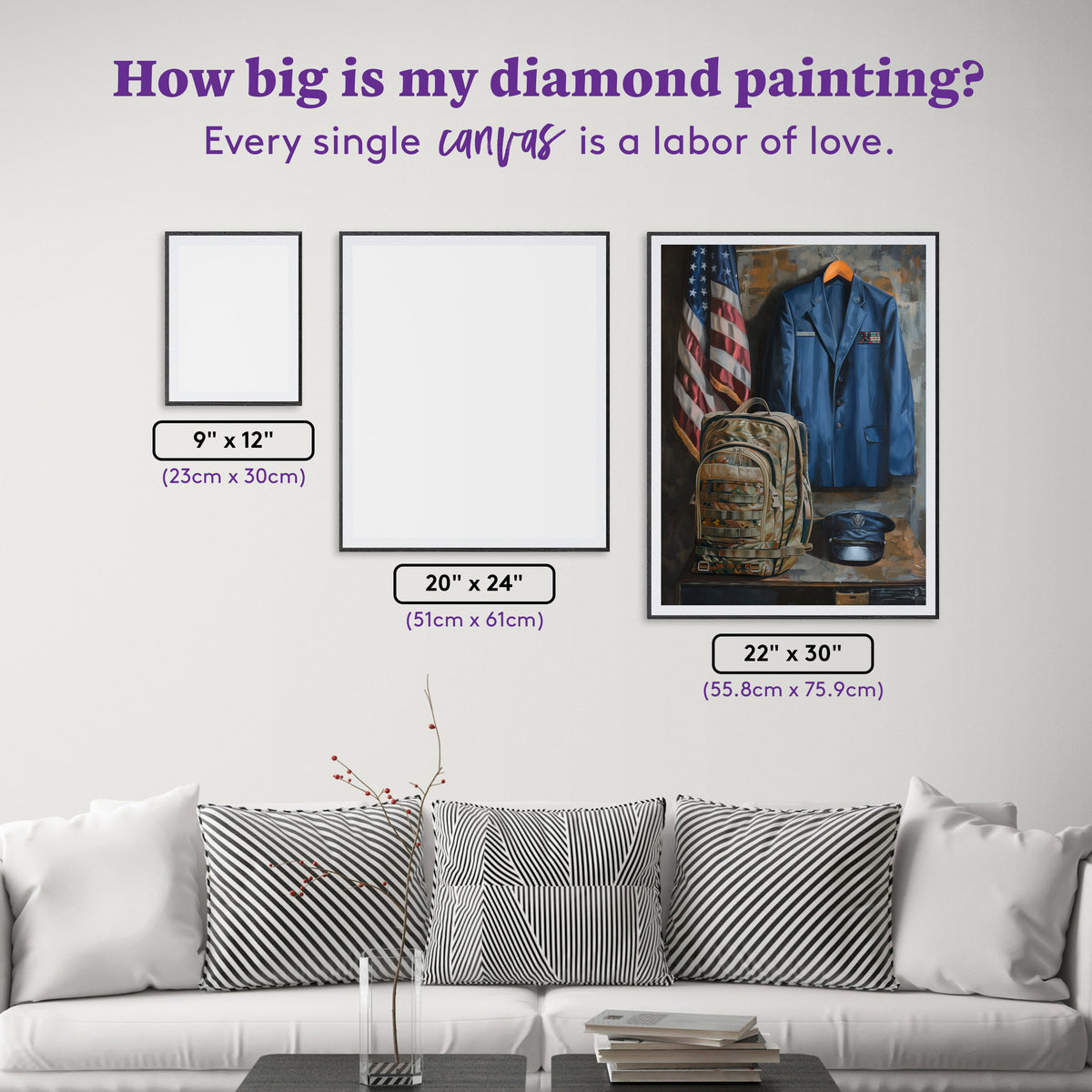 Diamond Painting Wings of Valor 22" x 30" (55.8cm x 75.9cm) / Square with 46 Colors including 1 AB and 1 Electro Diamond and 3 Fairy Dust Diamonds / 68,320