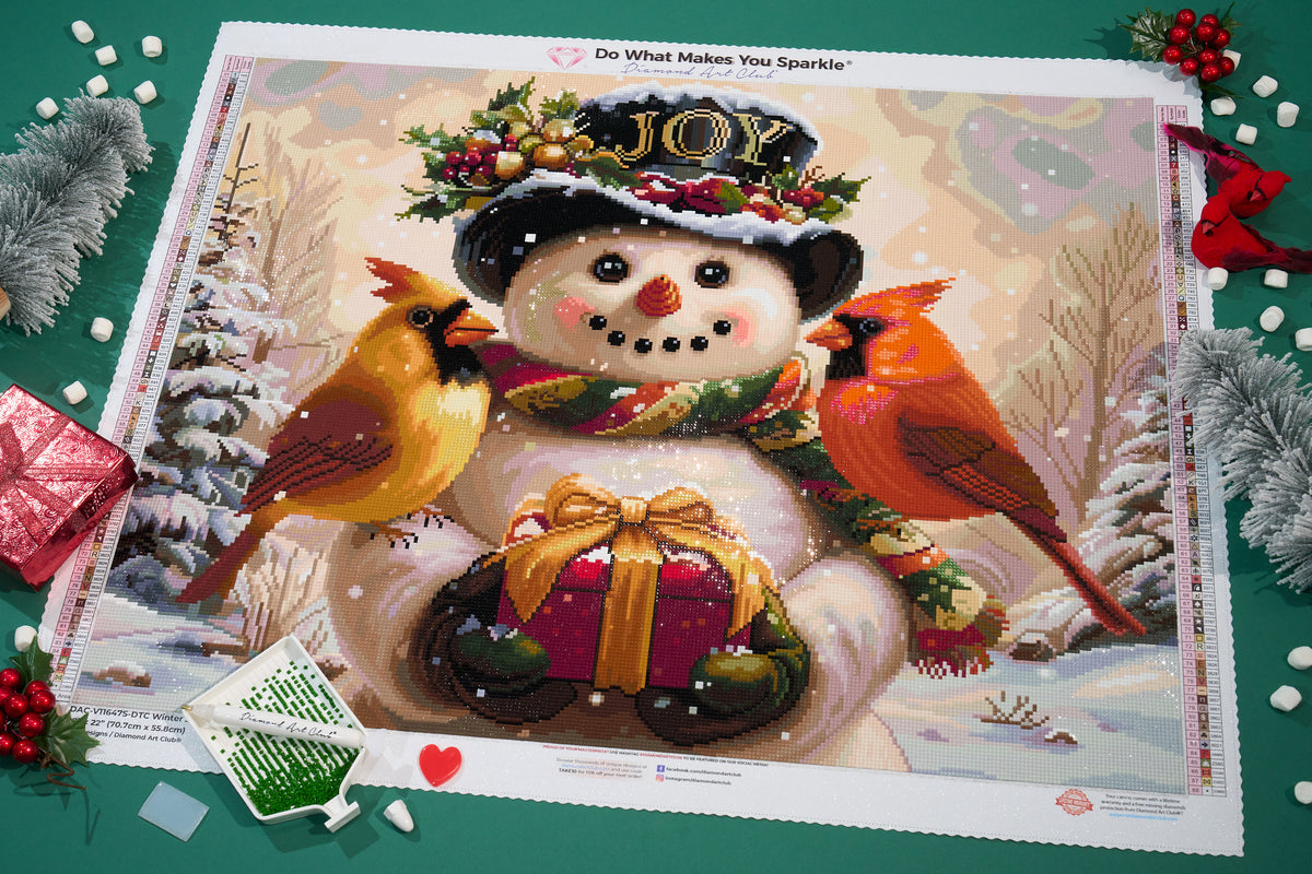 Diamond Painting Winter Joy 28" x 22" (70.7cm x 55.8cm) / Square with 88 Colors including 1 AB and 4 Fairy Dust Diamonds / 63,616