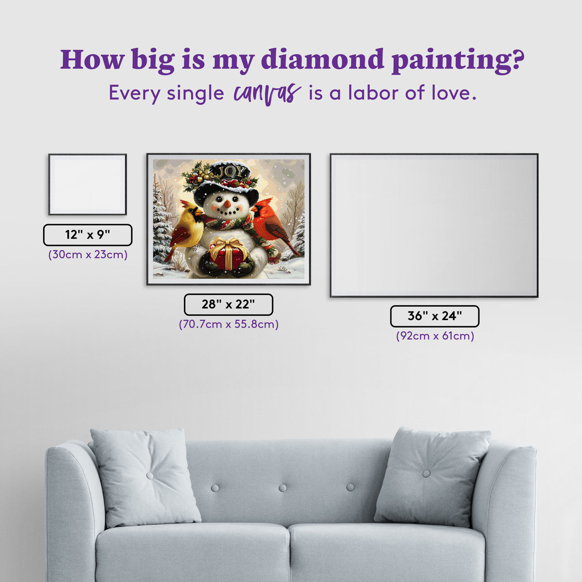Diamond Painting Winter Joy 28" x 22" (70.7cm x 55.8cm) / Square with 88 Colors including 1 AB and 4 Fairy Dust Diamonds / 63,616