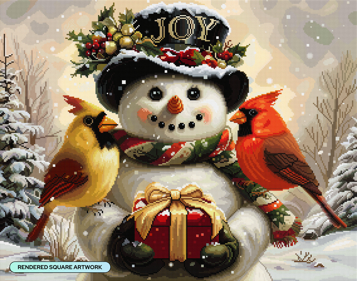 Diamond Painting Winter Joy 28" x 22" (70.7cm x 55.8cm) / Square with 88 Colors including 1 AB and 4 Fairy Dust Diamonds / 63,616