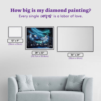 Diamond Painting Winter Lights 28" x 22" (70.7cm x 55.8cm) / Square with 35 Colors including 2 ABs and 4 Fairy Dust Diamonds / 63,616