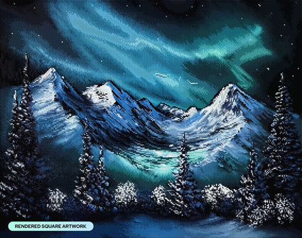 Diamond Painting Winter Lights 28" x 22" (70.7cm x 55.8cm) / Square with 35 Colors including 2 ABs and 4 Fairy Dust Diamonds / 63,616