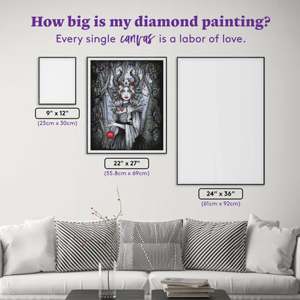 Diamond Painting Winter Queen 22" x 27" (55.8cm x 69cm) / Round with 28 Colors including 3 ABs / 48,954