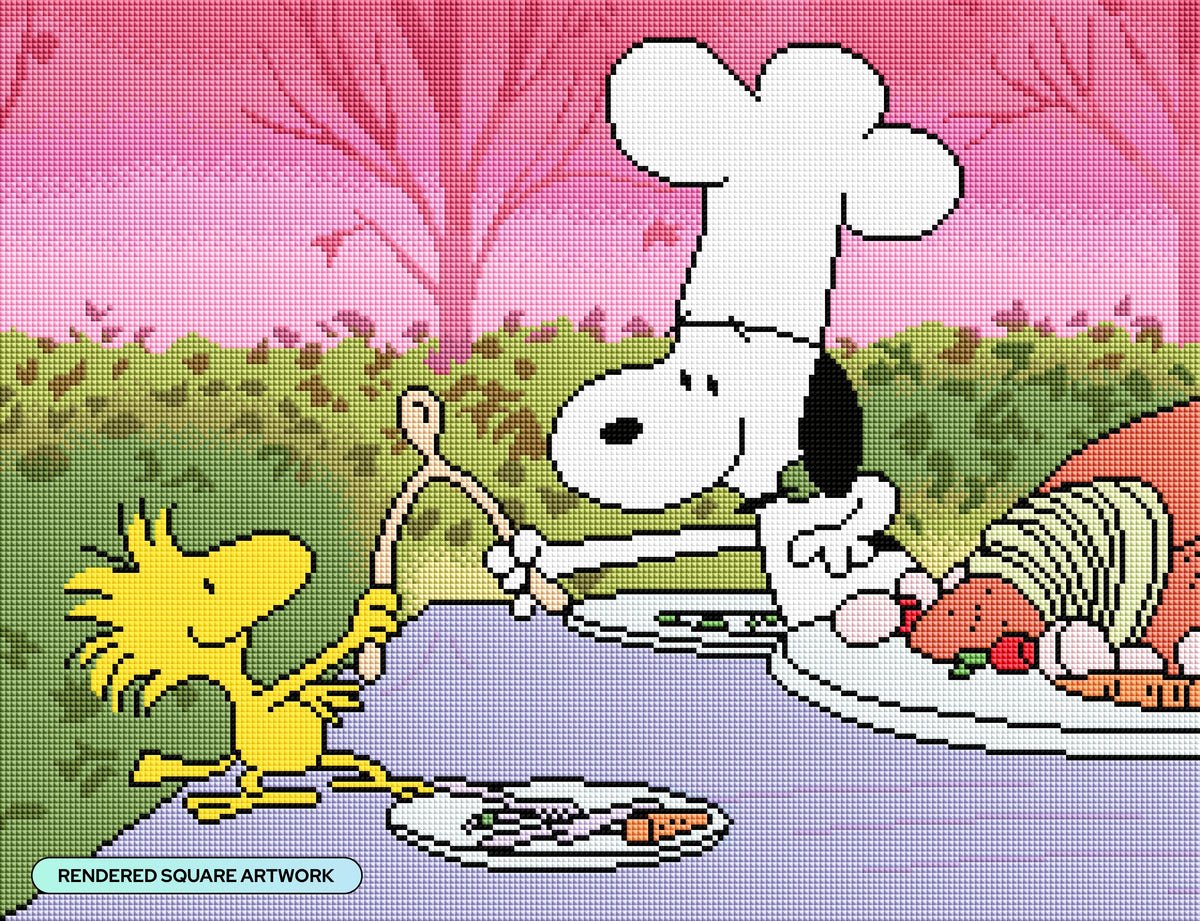 Diamond Painting Wishbone 22" x 17" (55.8cm x 42.8cm) / Square With 29 Colors including 2 ABs and 4 Fairy Dust Diamonds / 38,528