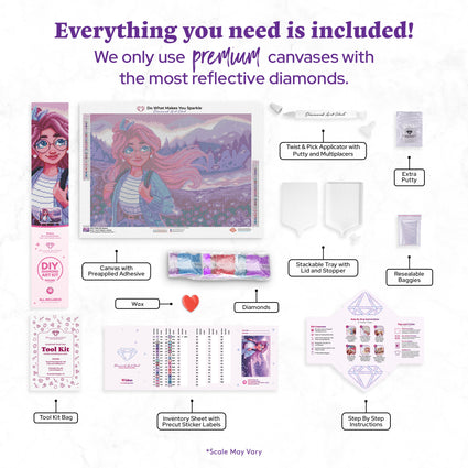 Diamond Painting Wishes 23.6″ x 16.5" (60cm x 42cm) / Round With 35 Colors Including 2 ABs / 31,376