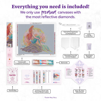 Diamond Painting Wishing 28.6" x 23.6" (71.9cm x 60cm) / Square with 67 Colors including 1 AB and 5 Fairy Dust Diamonds / 69,649