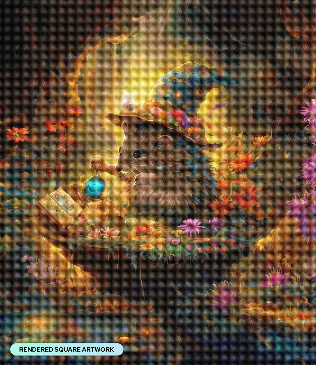 Diamond Painting Witch Hazel 27.6" x 31.9" (69.9cm x 80.9cm) / Square with 76 Colors including 1 AB and 6 Fairy Dust Diamonds / 91,325