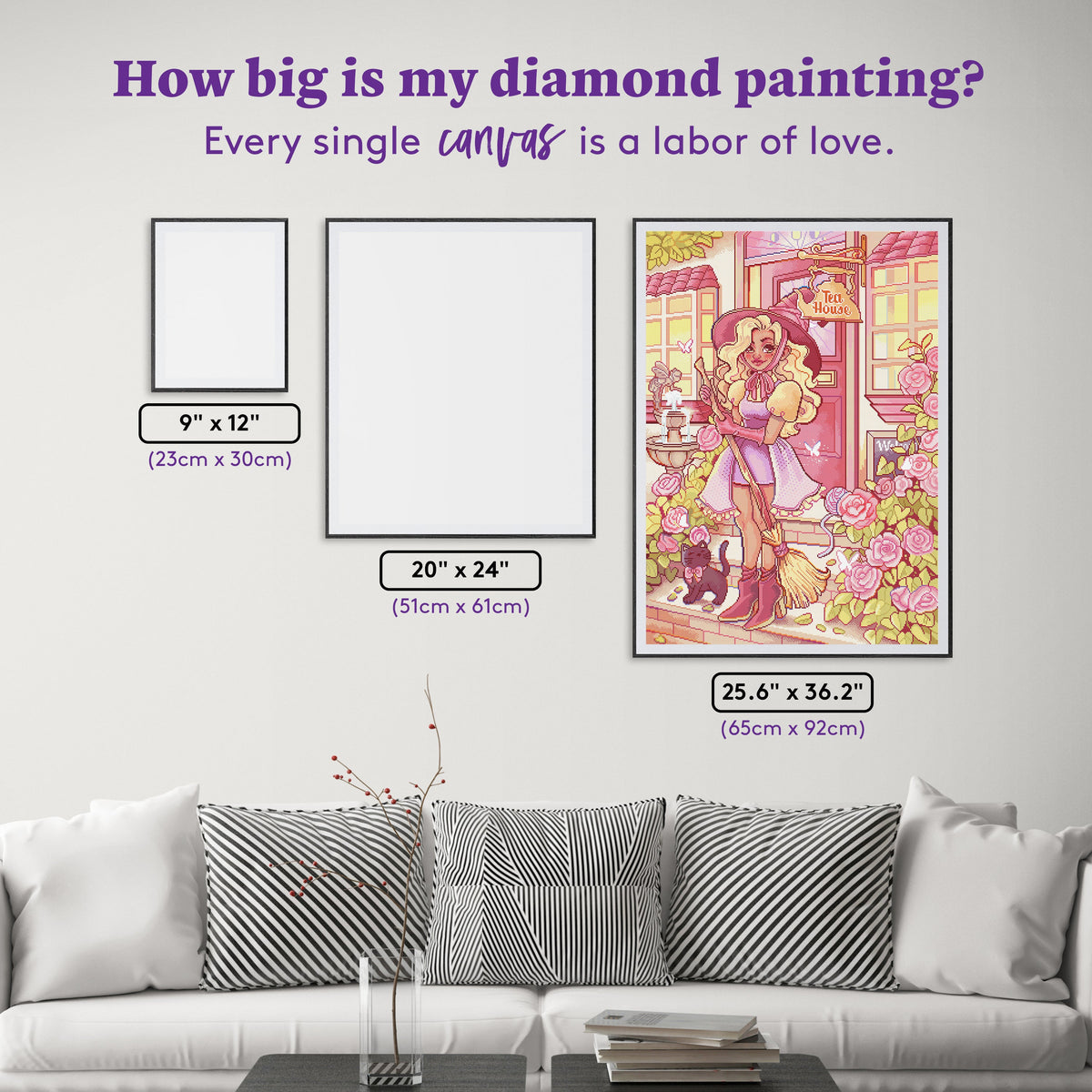 Diamond Painting Witch's Tea House 25.6" x 36.2" (65cm x 92cm) / Square With 79 Colors Including 4 ABs and 1 Frosted Diamond and 4 Fairy Dust Diamonds / 96,309