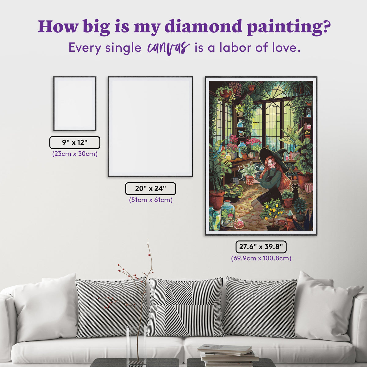 Diamond Painting Witchy Greenhouse 27.6" x 39.8" (69.9cm x 100.8cm) / Square with 71 Colors including 1 AB and 7 Fairy Dust Diamonds / 113,805