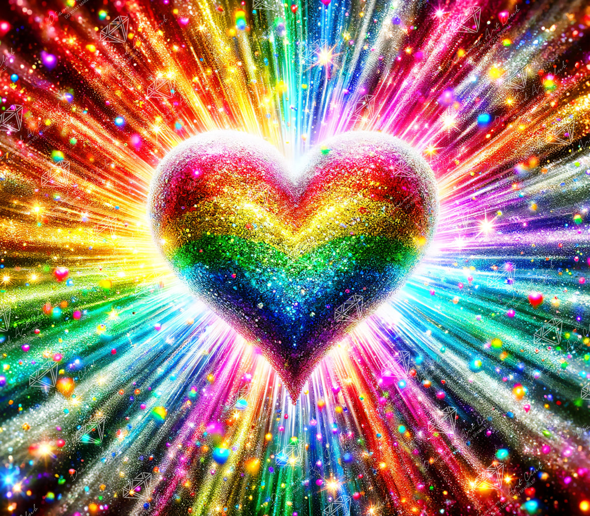 Diamond Painting With Love 31.5" x 27.6" (79.9cm x 69.9cm) / Square with 87 Colors including 5 ABs and 1 Electro Diamond and 6 Fairy Dust Diamonds / 90,201
