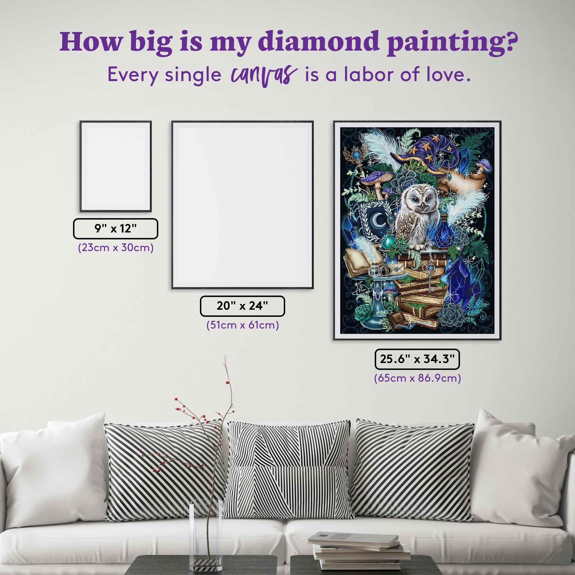 Diamond Painting Wizard's Companion 25.6" x 34.3" (65cm x 86.9cm) / Square with 96 Colors including 2 ABs and 1 Electro Diamond and 1 Iridescent Diamond and 6 Fairy Dust Diamonds / 91,089