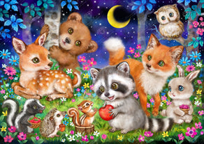 Diamond Painting Woodland Friends 31" x 22" (78.7cm x 55.88cm) / Square With 93 Colors Including 3 ABs and 4 Fairy Dust Diamonds / 70,784