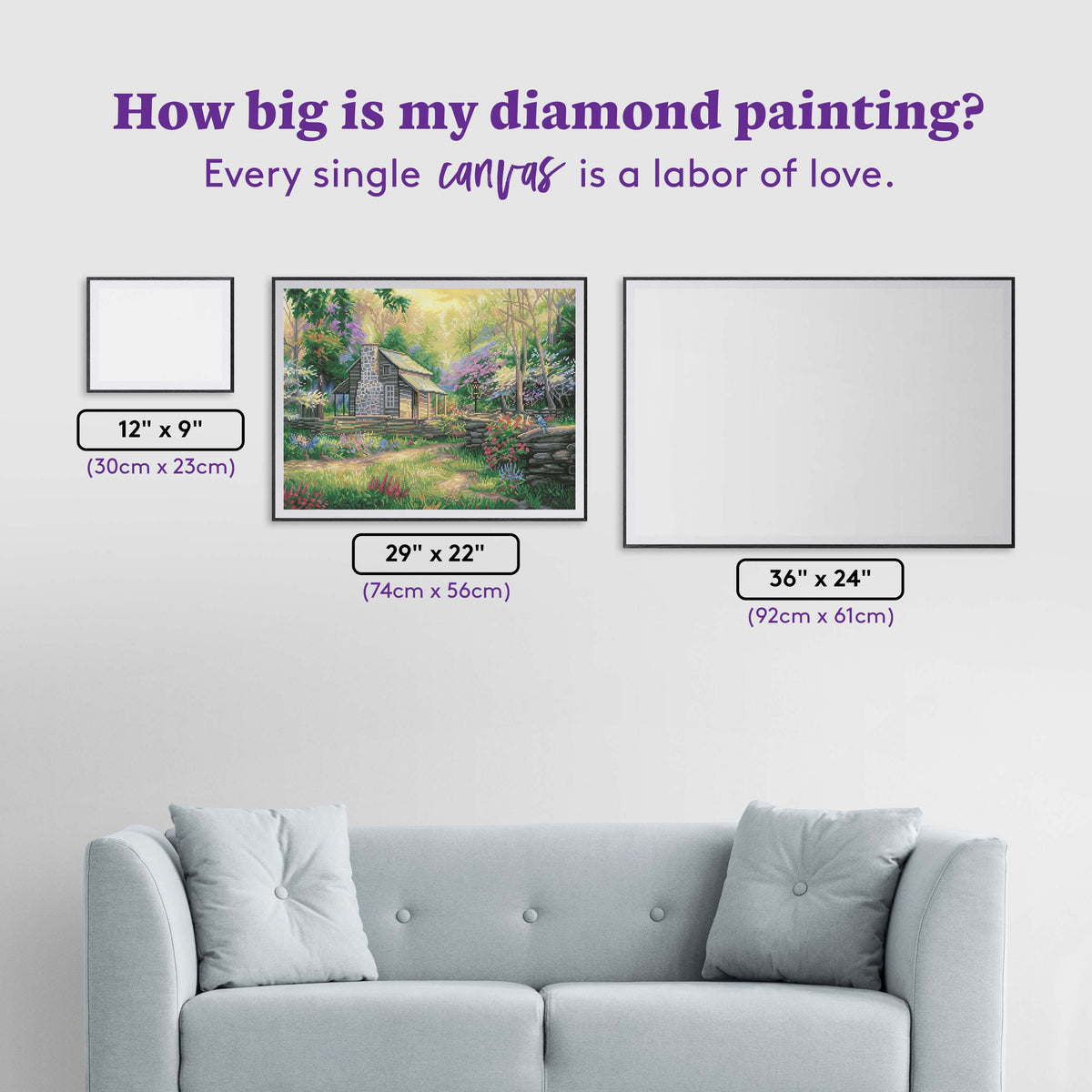 Diamond Painting Woodland Oasis 29" x 22" (74cm x 56cm) / Round With 59 Colors Including 3 ABs / 52,536