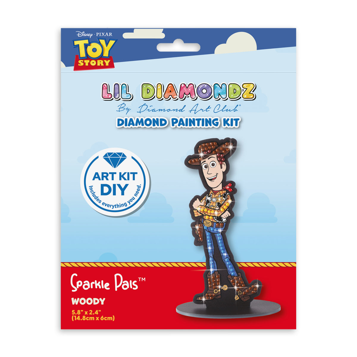 Diamond Painting Woody - Sparkle Pals™ 5.8" x 2.4" (14.8cm x 6cm) / Round with 7 Colors including 1 Electro Diamond and 3 Fairy Dust Diamonds / 138