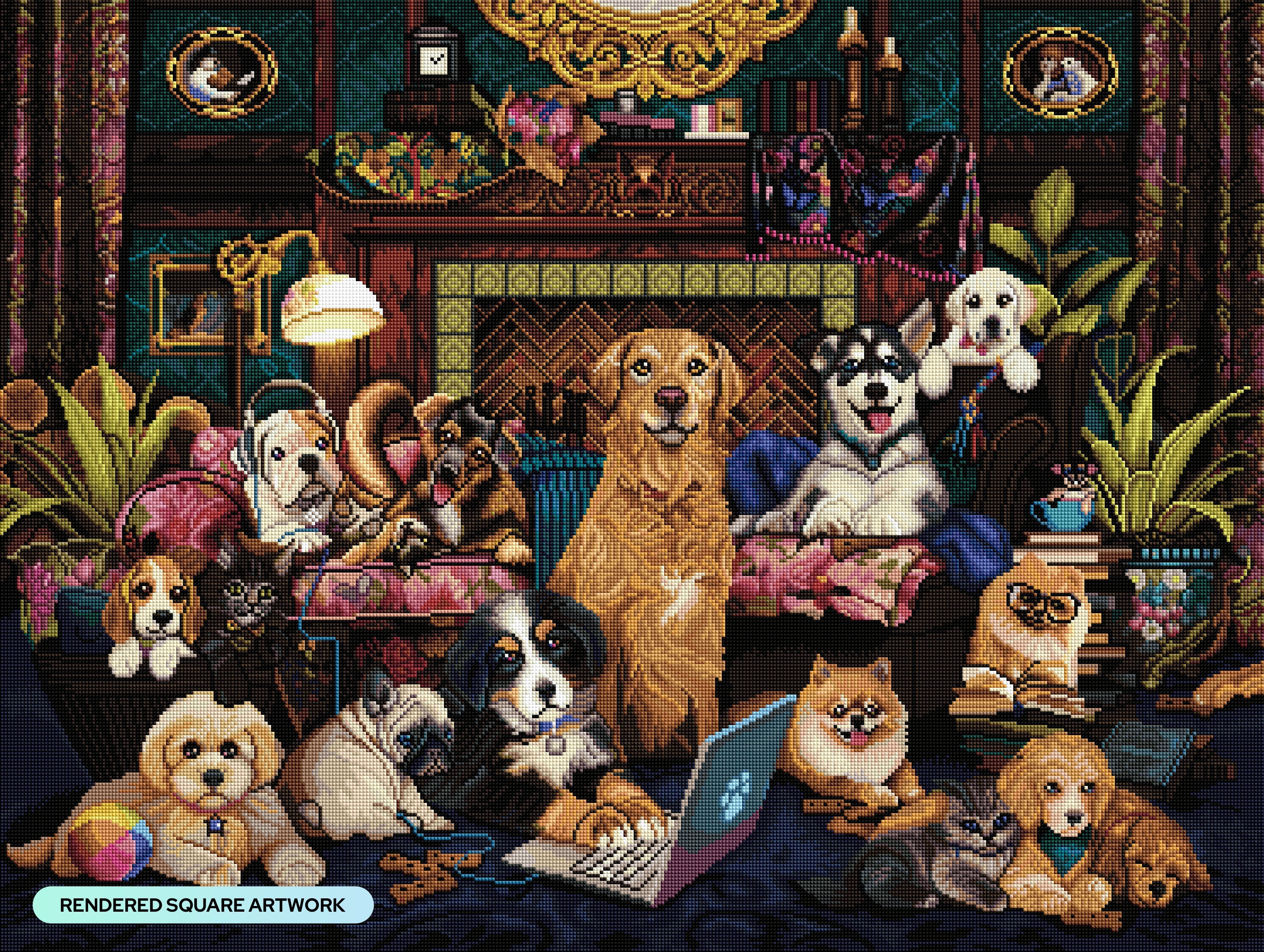 ダイヤモンドアートクラブ　DAC　「家から吠える」 Woofing from Home – Diamond Art Club